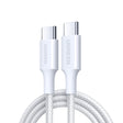 Cablu Ugreen L501 (35218), USB-C to USB-C, 3A, 60W, 1m, Nylon, Alb