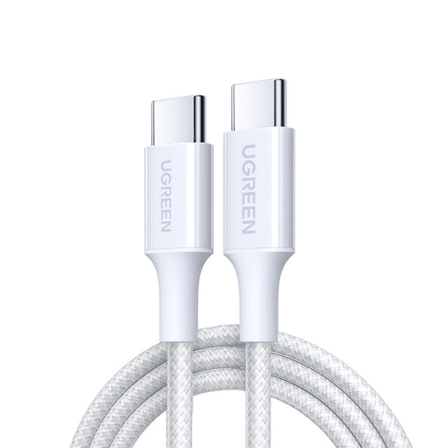 Cablu Ugreen L501 (35218), USB-C to USB-C, 3A, 60W, 1m, Nylon, Alb