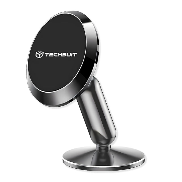 Suport Techsuit Premium TinyGrip (S11), Strong N52 Magnets, Universal Magnetic Mount, 360° Rotation, with 3M Metal Plates, Negru