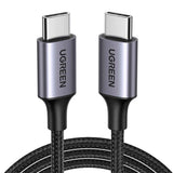 Cablu Ugreen US261 (50150), USB-C, 60W, 1m, Gri