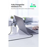 Cablu Ugreen L502 (65255), USB-C to USB-C, 5A, 100W, 1m, Nylon, Titanium Gray