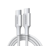 Cablu Ugreen L502 (65255), USB-C to USB-C, 5A, 100W, 1m, Nylon, Titanium Gray