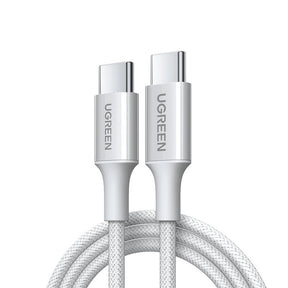 Cablu Ugreen L502 (65255), USB-C to USB-C, 5A, 100W, 1m, Nylon, Titanium Gray