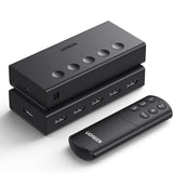 Adaptor Ugreen KVM Switch CM568 (90512), 5x HDMI, IR to HDMI 4K@60Hz, RGB Video, Supports 3D, Remote Control, LPCM2.0, Negru