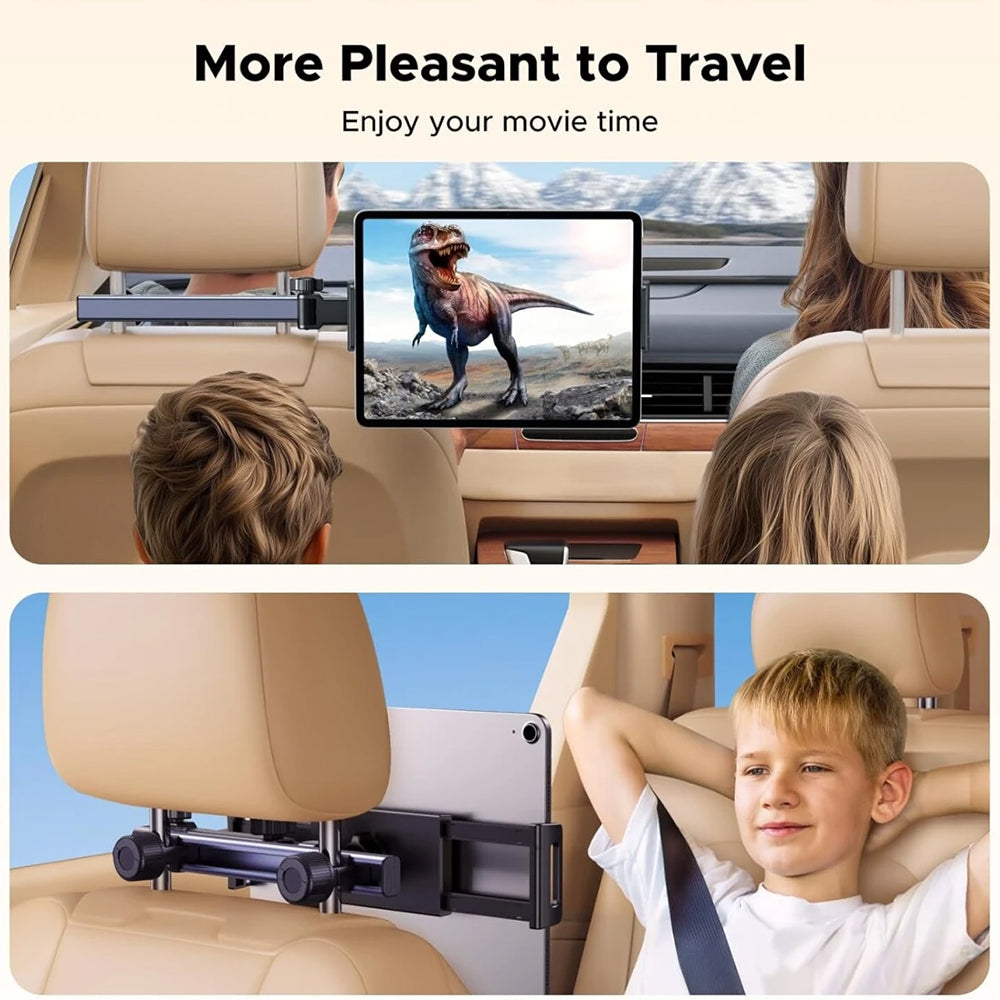 Suport Ugreen LP904 (55443), for Headrest, Dual Telescopic Arm, 360° Rotation, for Phone, Tablet up to 9.84", Negru