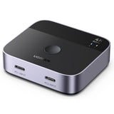 Adaptor Ugreen KVM Switch AW502 (55451), 2x Type-C to HDMI, 4K@60Hz, 24-bit/30-bit, RGB, Supports 3D Effects/Static HDR, Gri