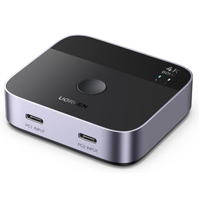 Adaptor Ugreen KVM Switch AW502 (55451), 2x Type-C to HDMI, 4K@60Hz, 24-bit/30-bit, RGB, Supports 3D Effects/Static HDR, Gri