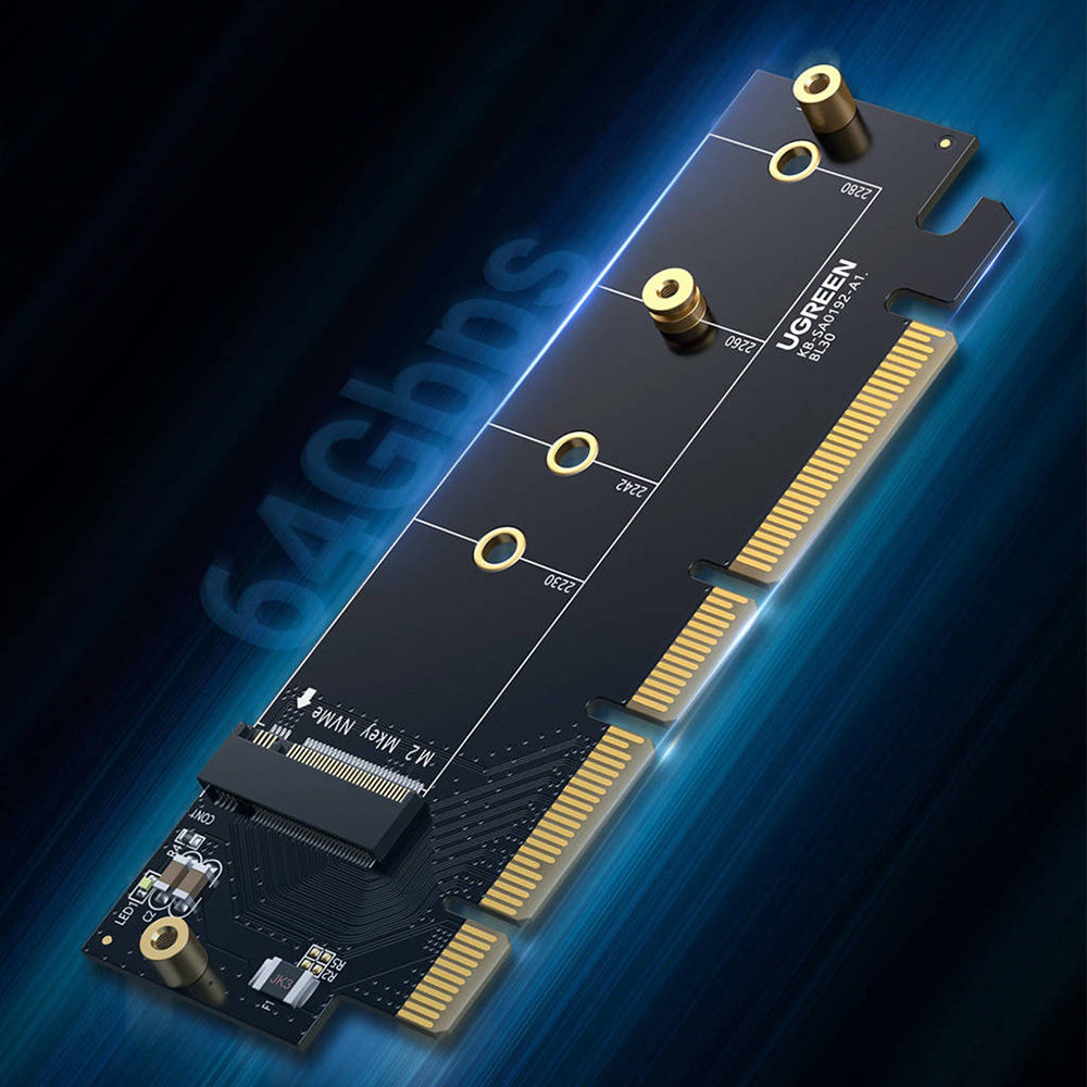 Stocare Ugreen Expansion Card CM465 (30715), PCIe 4.0 to M.2 NVMe, 64Gbps, Negru