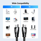 Cablu Ugreen HD140 (80405), HDMI, 8K@60Hz 48Gbps, 5m, Negru