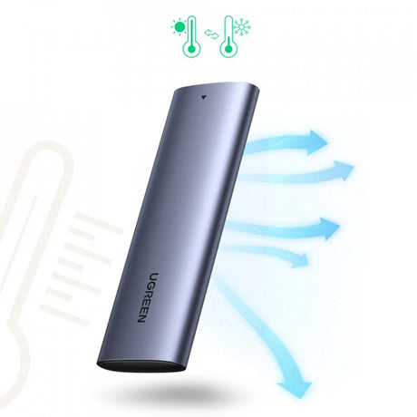 Stocare Ugreen Hard Drive Enclosure CM400 (10903), with USB to Type-C Cable, USB-C to M.2 B-Key, for SSD SATA, 6Gbps, 2TB, Gri