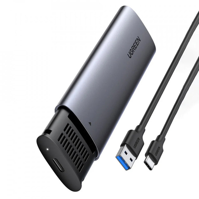 Stocare Ugreen Hard Drive Enclosure CM400 (10903), with USB to Type-C Cable, USB-C to M.2 B-Key, for SSD SATA, 6Gbps, 2TB, Gri