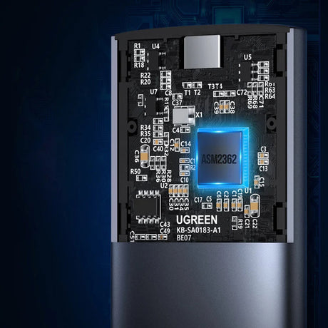 Stocare Ugreen Hard Drive Enclosure CM400 (10903), with USB to Type-C Cable, USB-C to M.2 B-Key, for SSD SATA, 6Gbps, 2TB, Gri