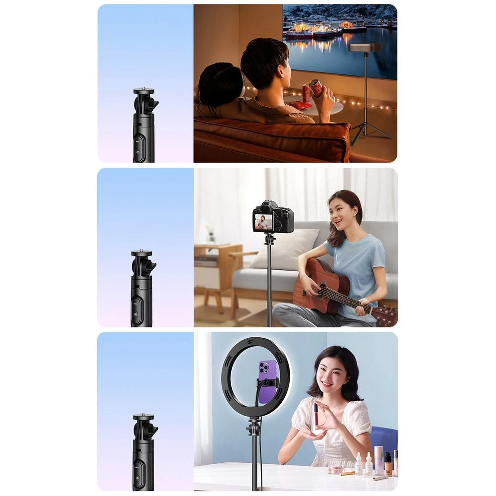 Selfie Stick Ugreen LP586 (15062), Trepied Telescopic, Telecomanda Bluetooth, Negru