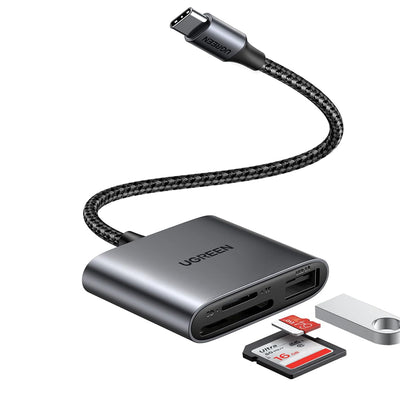 Ugreen Card Reader CM387 (80798), Type-C to USB, TF/SD Card, Plug&Play, 2TB, Gri