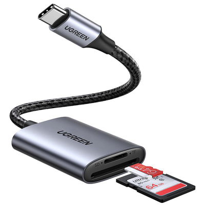 Cablu Ugreen Card Reader CM401 (80888), Type-C to TF/SD Card, 5Gbps, 2TB, 15cm Cable, Gri