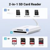 Adaptor Ugreen Cititor de Carduri Type-C la TF/SD, 170MB/s, Alb