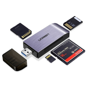 Ugreen Card Reader CM180 (50541), USB to SD/TF/CF/MS Card, Plug&Play, 512GB, 5Gbps, Gri