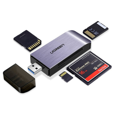 Ugreen Card Reader CM180 (50541), USB to SD/TF/CF/MS Card, Plug&Play, 512GB, 5Gbps, Gri