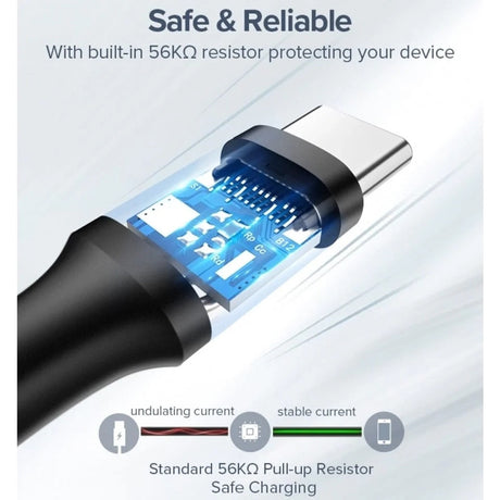 Cablu Ugreen US287 (60116), USB to Type-C, 3A, 18W, 1m, Negru