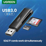 Ugreen Card Reader CM264 (60722), USB to SD/TF Card, 5Gbps, 512GB, Plug&Play, Negru