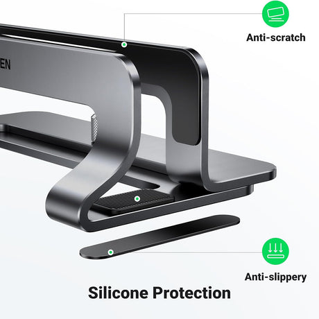 Suport Ugreen Vertical Laptop LP258 (20471), Adjustable Stand, Single Slot, Up to 15.6", Argintiu