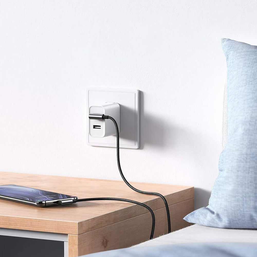 Cablu Ugreen Right Angle US176 (20856), USB-C, 3A, 1m, Gri