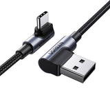 Cablu Ugreen Right Angle US176 (20856), USB-C, 3A, 1m, Gri