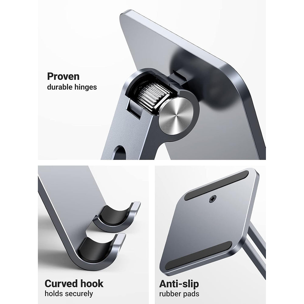 Suport Ugreen LP134 (40393), for Phone and Tablet 12.9", Foldable, Adjustable, Anti-Slip Design, Gri Spatial