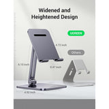 Suport Ugreen LP134 (40393), for Phone and Tablet 12.9", Foldable, Adjustable, Anti-Slip Design, Gri Spatial