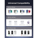 Incarcator Ugreen Wireless W710 (45382), MagSafe-Compatible, for iPhone, AirPods, with Type-C Cable, Qi2, 20W, Negru