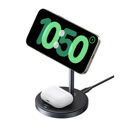 Incarcator Ugreen Wireless W710 (45382), MagSafe-Compatible, for iPhone, AirPods, with Type-C Cable, Qi2, 20W, Negru