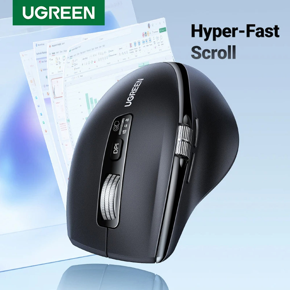 Mouse Ugreen M751 (45792), Bluetooth 5.4, 2.4Ghz, 5000DPI, Negru