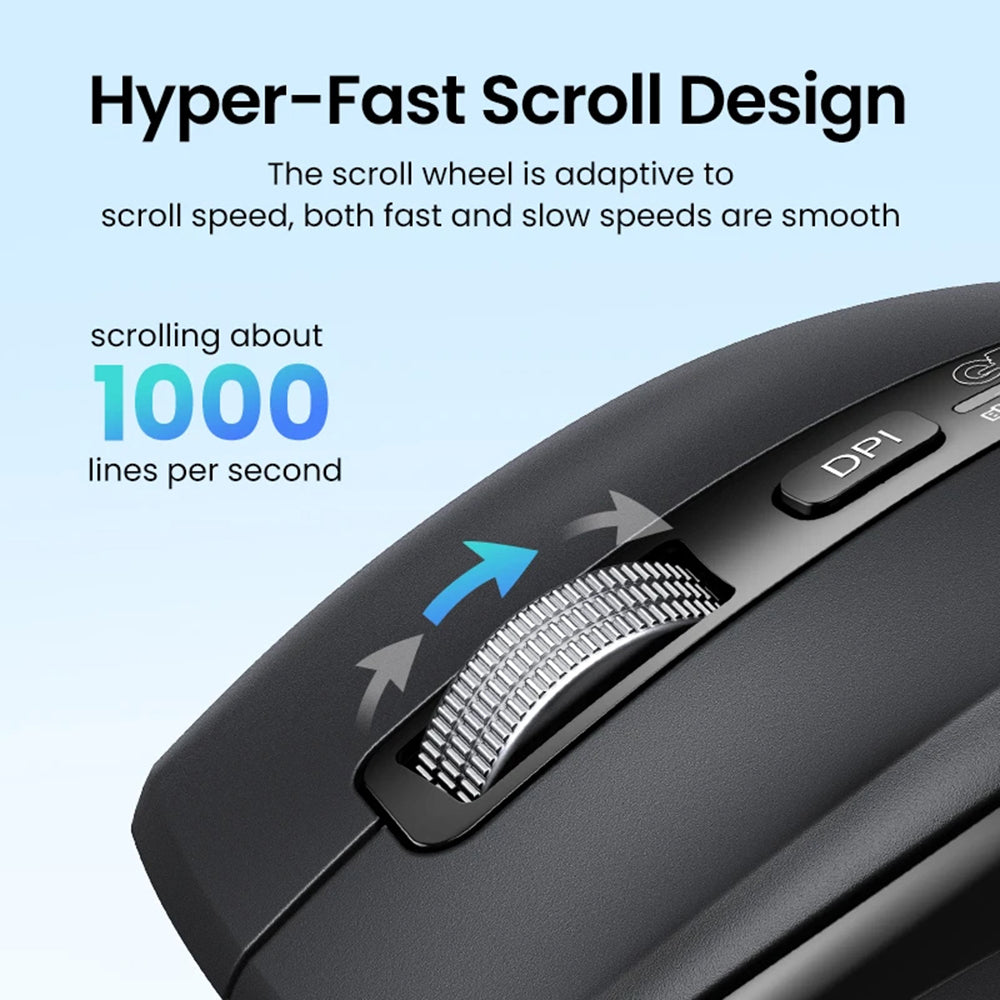 Mouse Ugreen M751 (45792), Bluetooth 5.4, 2.4Ghz, 5000DPI, Negru