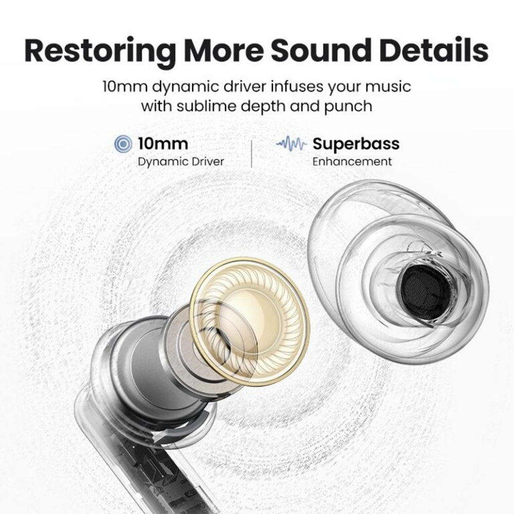 Casti Ugreen HiTune T3 Pro WS206 (35725), Bluetooth 5.4, Active Noise-Cancelling, 400mAh, Alb