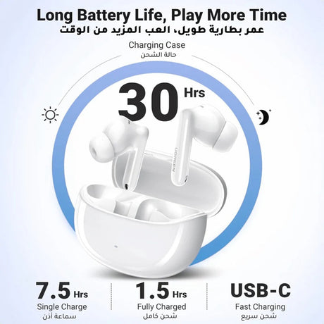 Casti Ugreen HiTune T3 Pro WS206 (35725), Bluetooth 5.4, Active Noise-Cancelling, 400mAh, Alb