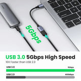 Adaptor Ugreen OTG Type-C la USB (US378), 5Gbps, Gri