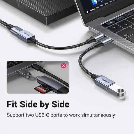 Adaptor Ugreen OTG Type-C la USB (US378), 5Gbps, Gri