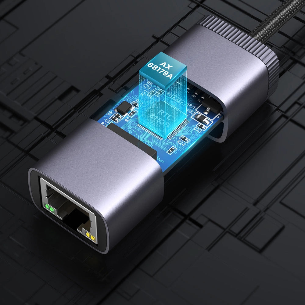 Adaptor Ugreen Ethernet Adapter CM483 (40322), USB-C to RJ45 LAN Port, Plug & Play, Windows, Linux, macOS, 1000Mbps, 5Gbps, Gri