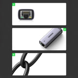 Adaptor Ugreen Ethernet Adapter CM483 (40322), USB-C to RJ45 LAN Port, Plug & Play, Windows, Linux, macOS, 1000Mbps, 5Gbps, Gri