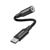 Adaptor Ugreen Type-C la Jack 3.5mm AV161, 10cm, Negru