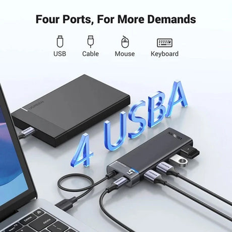 Hub Ugreen CM653 (15548), USB 4x USB / Type-C, 5Gbps, Negru