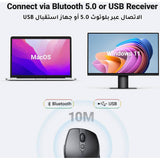 Tastatura/Mouse Ugreen Wireless Mouse MU101 (90395), Bluetooth 5.0, 1000/1600/2000/4000 DPI, Ergonomic Design, Negru