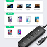 Hub Ugreen CM416 (10916), Type-C 4x USB, 5Gbps, Negru