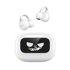 Casti Ugreen HiTune S6 ClipBuds Magic WS208 (55136), with Display, Bluetooth 5.4, Noise Reduction, Low Latency, Alb