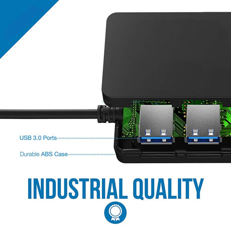 Hub/Dock Techsuit Docking Station QuantumNode 4 in 1 (H15), USB to 4x USB 3.0, ABS, Negru