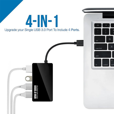 Hub/Dock Techsuit Docking Station QuantumNode 4 in 1 (H15), USB to 4x USB 3.0, ABS, Negru