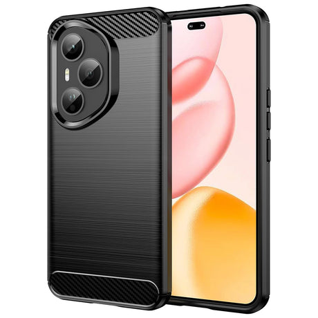 Husa de protectie Techsuit Carbon Silicone compatibil cu Honor 400 Pro, Negru