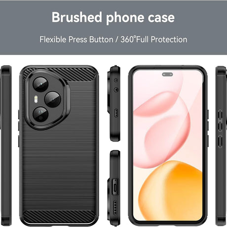 Husa de protectie Techsuit Carbon Silicone compatibil cu Honor 400 Pro, Negru