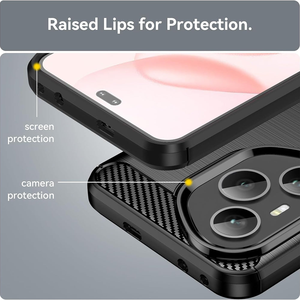 Husa pentru Honor 400 Pro - Techsuit Carbon Silicone - Black