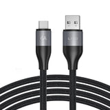 Cablu Lito (LD23T), USB to Type-C, Fast Charging, Braided Nylon, 6A, 480Mbps, 1m, Gri